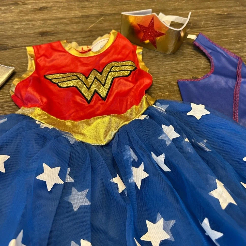 Justice League Wonder Woman Girls Halloween Costume Dress Up Cosplay XS youth